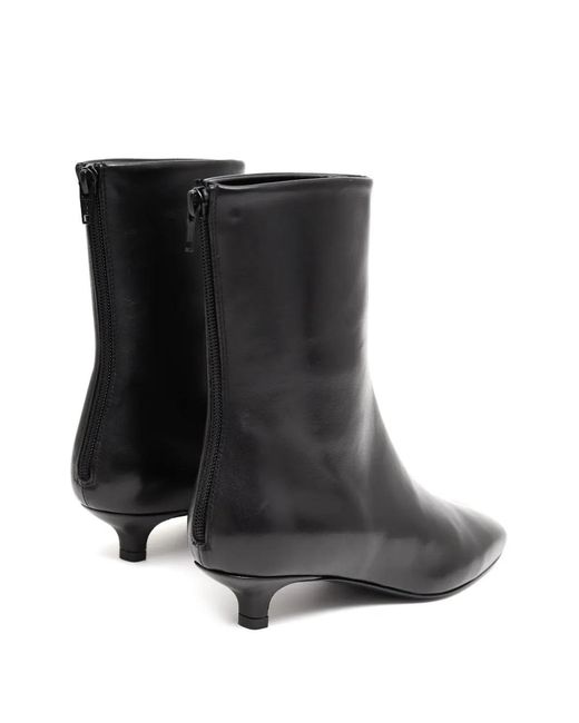 Totême Black Rear-Zip Square-Toe Boots