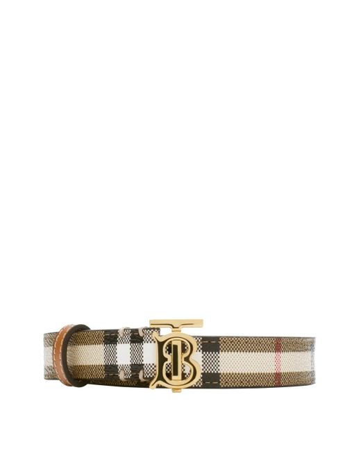 Burberry White Check Tb Belt