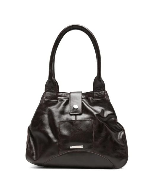 Paloma Wool Black Guida Leather Tote Bag