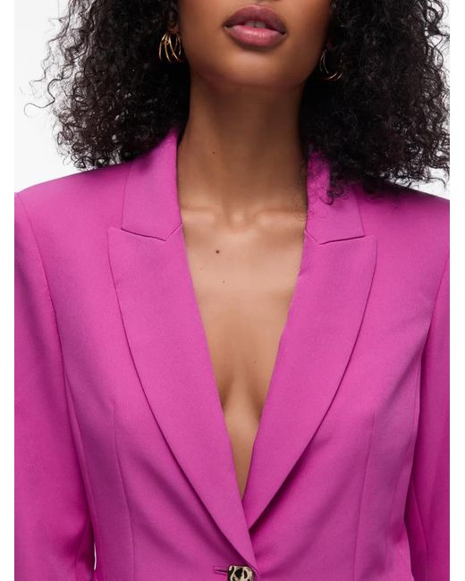 Liu Jo Pink Single-Breasted Peak-Lapel Blazer
