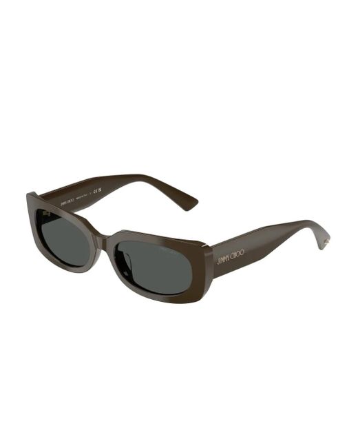 Jimmy Choo Green Emeline Rectangle-frame Sunglasses