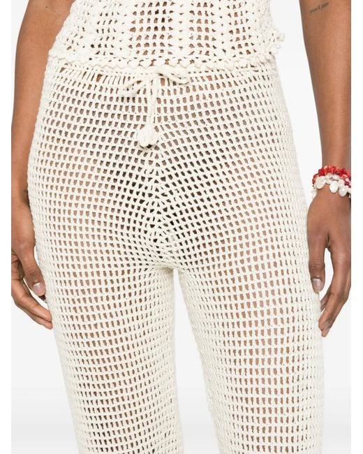 TERRY PUESTO White Crochet-Knit Trousers