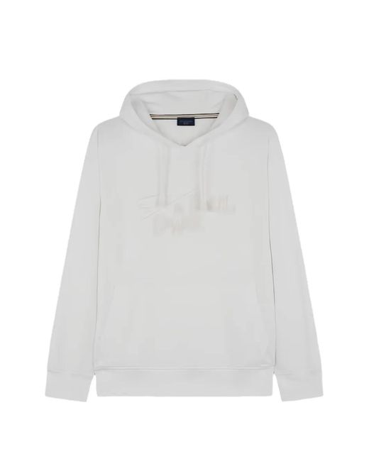 Paul & Shark White Logo-Embroidered Drawstring Hoodie for men