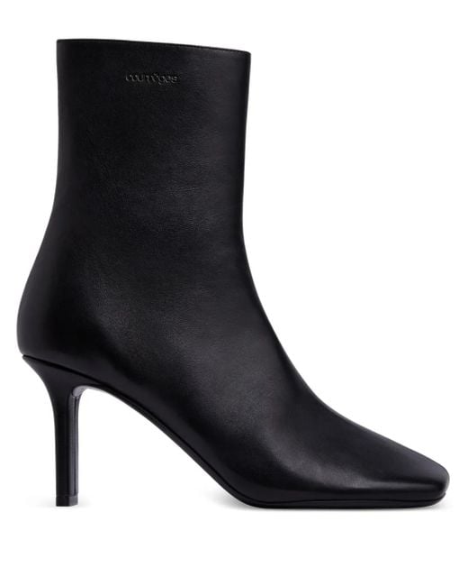 Courreges Black Stiefeletten Mit Eckiger Kappe