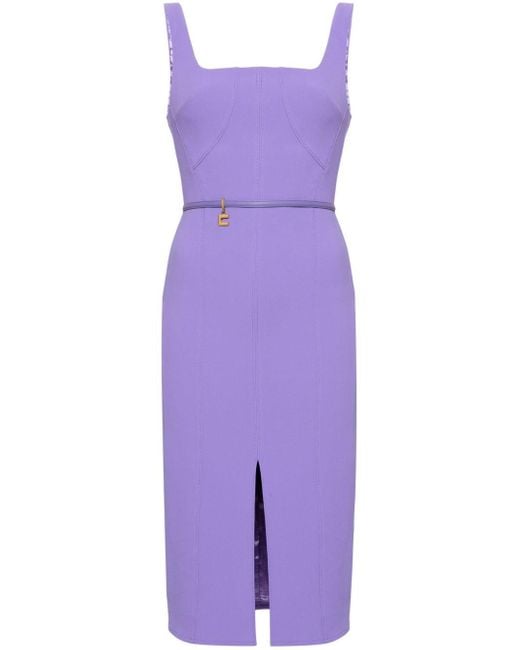 Elisabetta Franchi Purple Panelled Crepe Dress