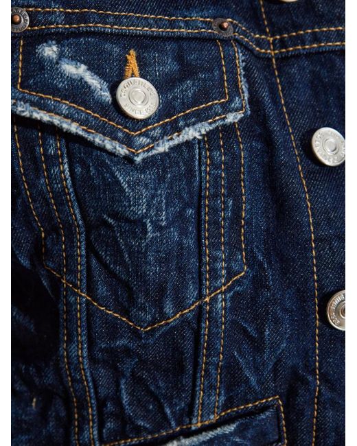 Bomber Con Inserti Denim di DSquared² in Blue