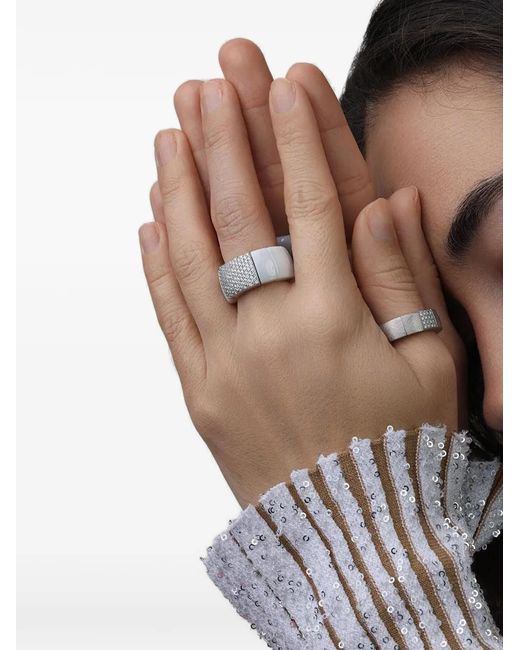 ’ROBERTO DEMEGLIO White Scacco Diamond Stretch Ring