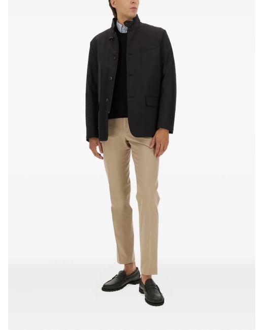 Fay Black Flap-Pocket Buttoned Jacket for men