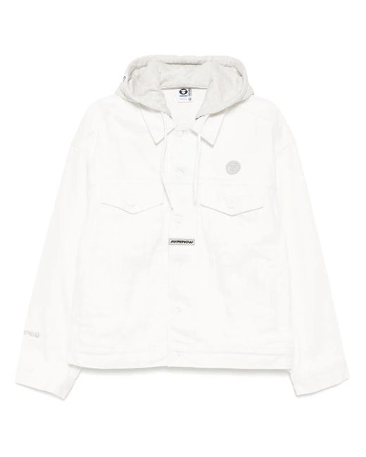 Aape By A Bathing Ape White Aapenow Denim Jacket for men