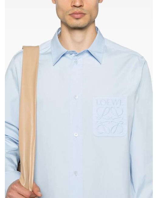 Loewe White Anagram Cotton Shirt for men