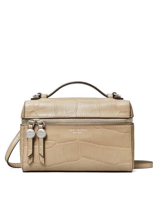 Tory Burch Natural Romy Croc-Effect Mini Bag