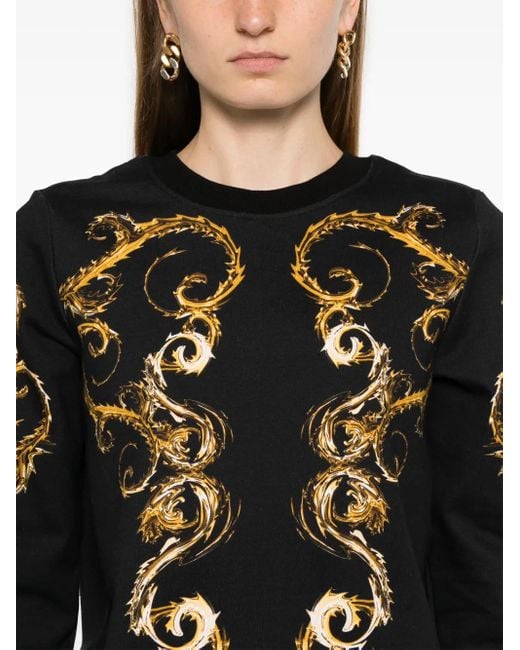 Versace Jeans Couture Black Barocco-Print Sweatshirt