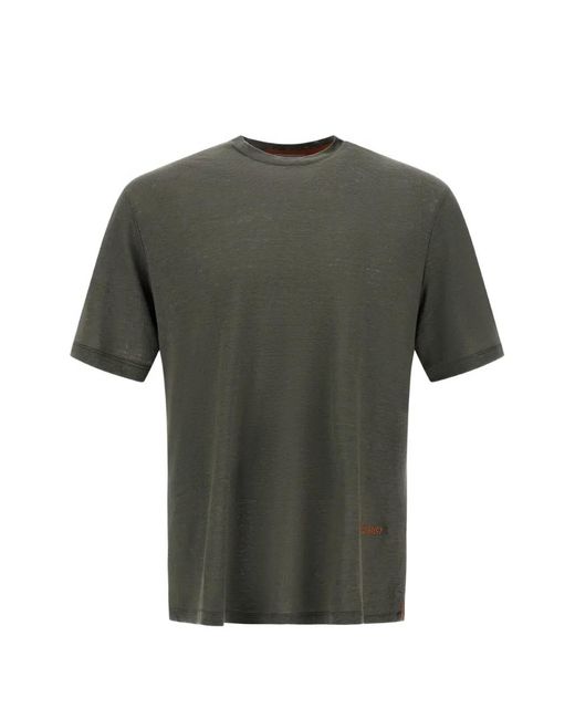 Herno Gray Resort Linen Jersey T-Shirt for men