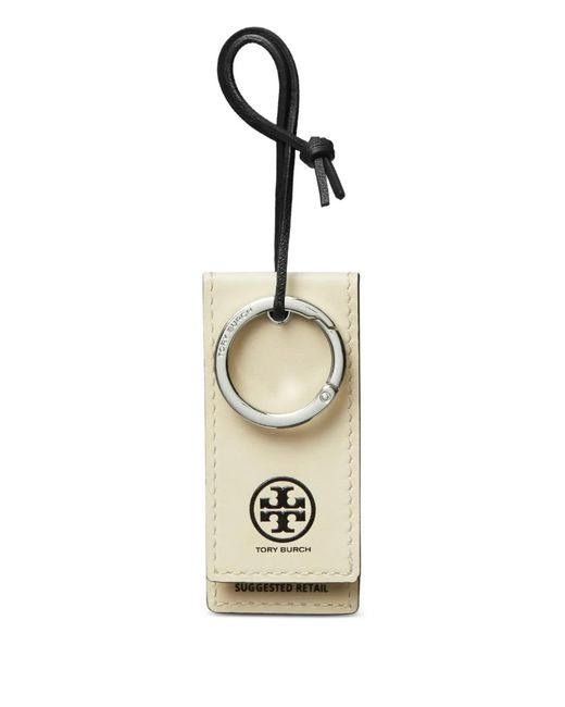 Tory Burch Metallic Hangtag Logo Keyring