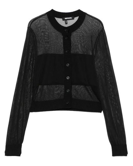 ROTATE BIRGER CHRISTENSEN Black Sheer-Panels Cardigan