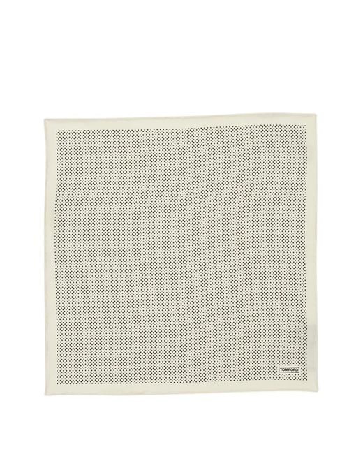 Tom Ford Natural Polka-Dot Silk Pocket Square for men