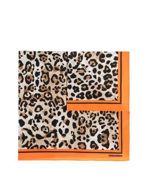 DSquared² Black Animal-Print Scarf for men
