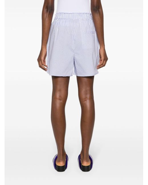 Forte Forte Blue Gingham-check Cotton Shorts