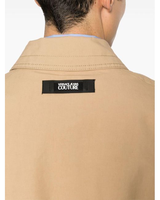Veste bomber à patch logo Versace pour homme en coloris Natural