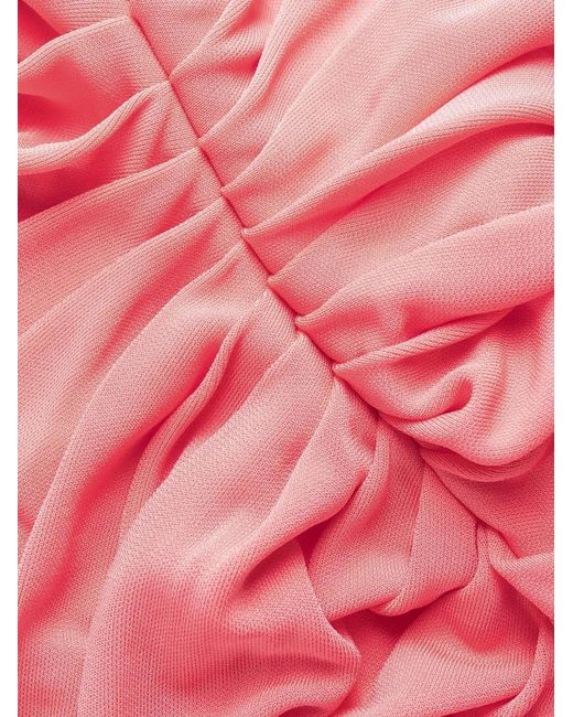DSquared² Pink Ruched One-Shoulder Minidress
