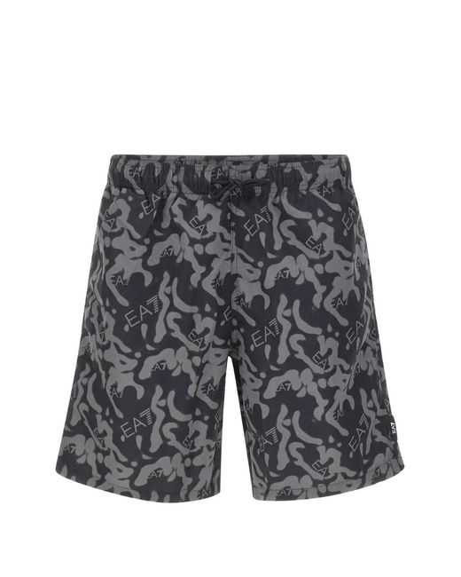 Bañador Con Logo Estampado EA7 de hombre de color Gray
