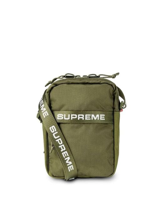 Supreme Green Logo-Print Shoulder Bag