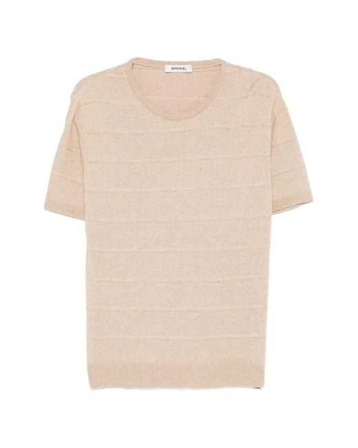 Imperial White T-Shirt À Rayures Horizontales for men