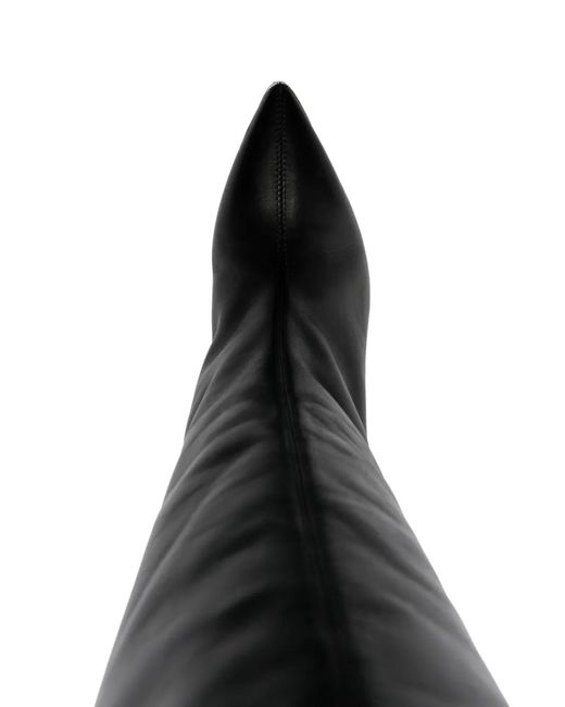 Philipp Plein Black 90Mm Sculpted-Heel Leather Boots