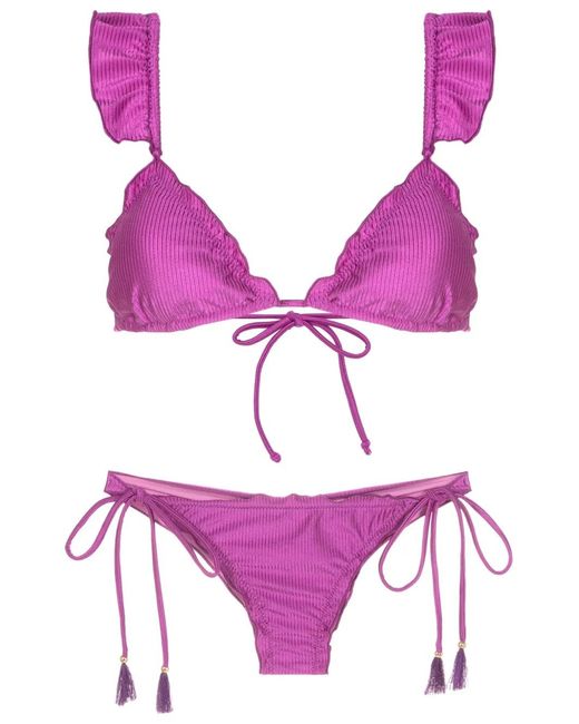 Set Bikini Con Ruches di Brigitte Bardot in Pink