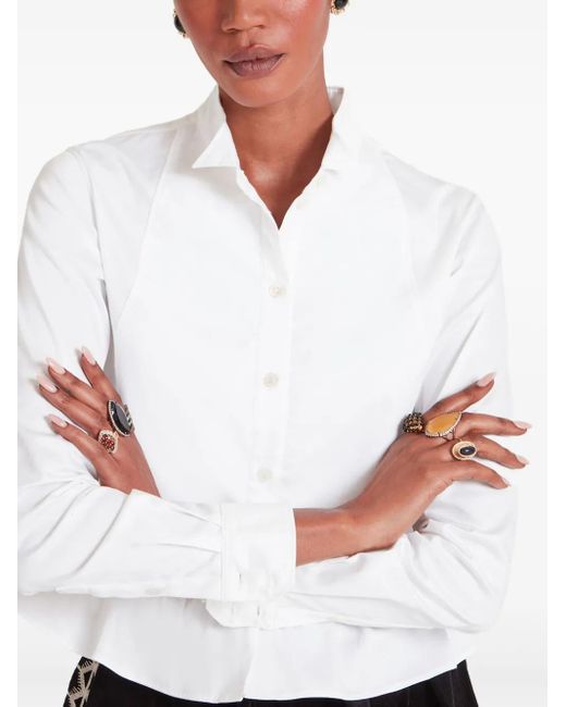Temperley London White June Peplum-Detail Shirt