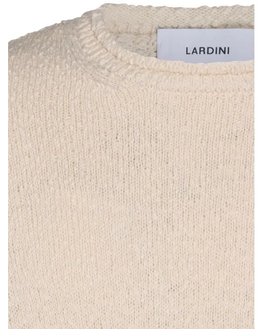 Lardini Natural Textured Crew Neck Sweater for men