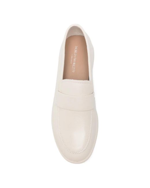 SERGIO MORETTI FIRENZE White Penny Leather Loafers