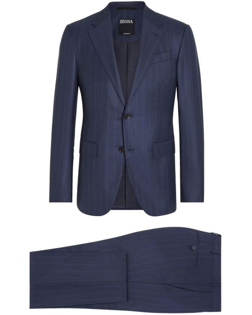 Zegna Blue 15milmil15 Striped Wool Suit for men