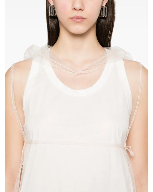 Fabiana Filippi White Sheer-Layer Tank Top