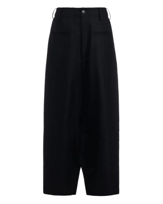 Yohji Yamamoto Black Belt-Loops Trousers