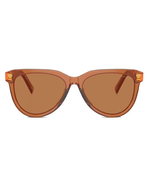 Miu Miu Brown Logo-Lettering Sunglasses