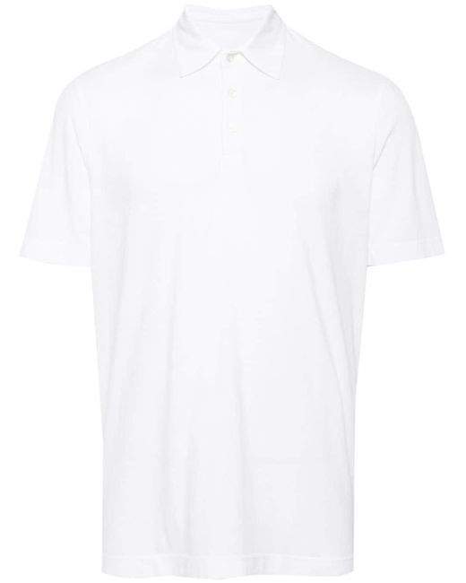 Fedeli White Alby Jersey Polo Shirt for men
