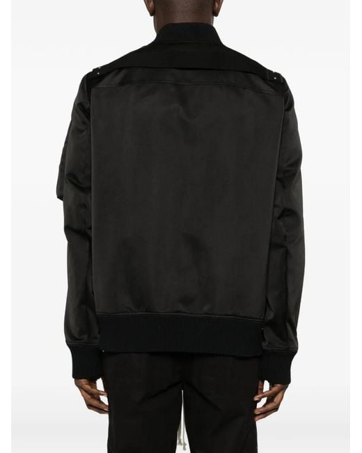 Rick Owens Black Zip-Up Bomber Jacket for men