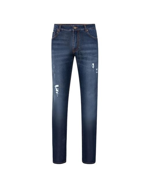 Billionaire Blue Pantalon Droit À Effet Usé for men