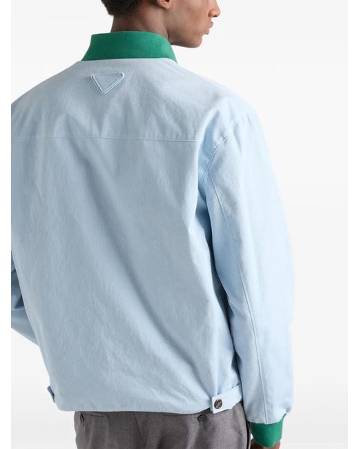 Prada Green Reversible Re-Nylon Bomber Jacket for men
