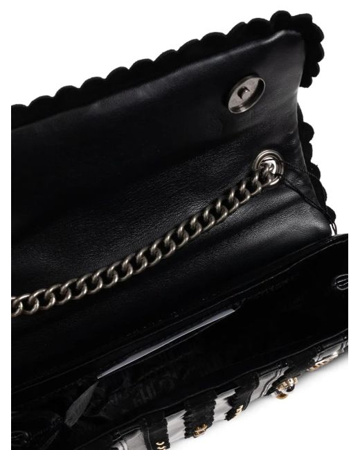 Kurt Geiger Black Kensington Schultertasche aus Denim mit Nieten