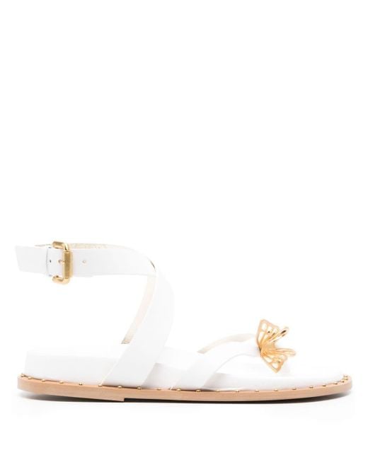 Sophia Webster White Mariposa Flat Sandals