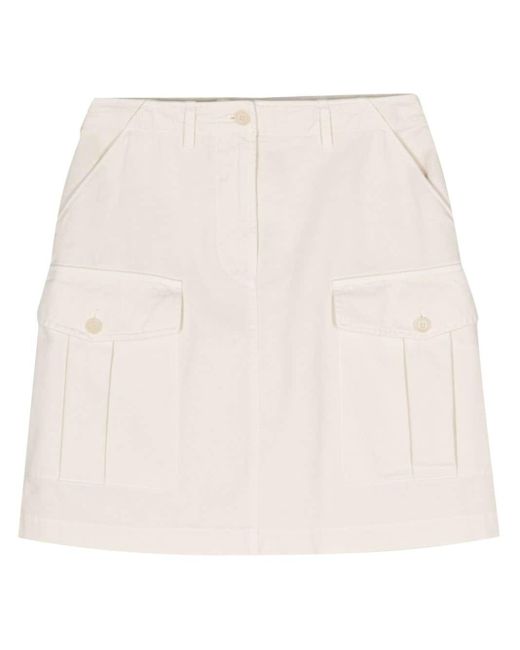 Aspesi Natural Gabardine-weave Mini Skirt