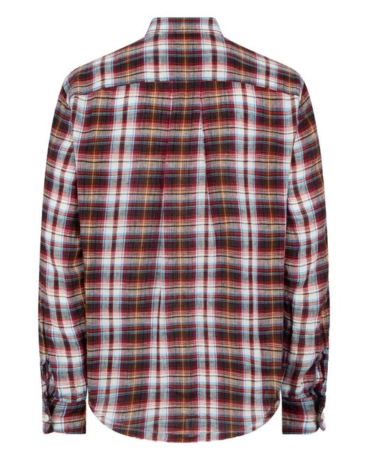 DSquared² Red Multicolour Plaid Button-Up Shirt for men