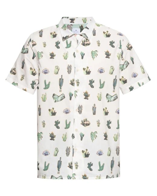 Paul Smith Overhemd Met Bloemenprint in het White voor heren