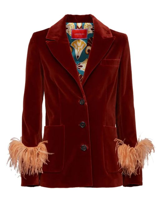 LaDoubleJ Fluwelen Blazer in het Red