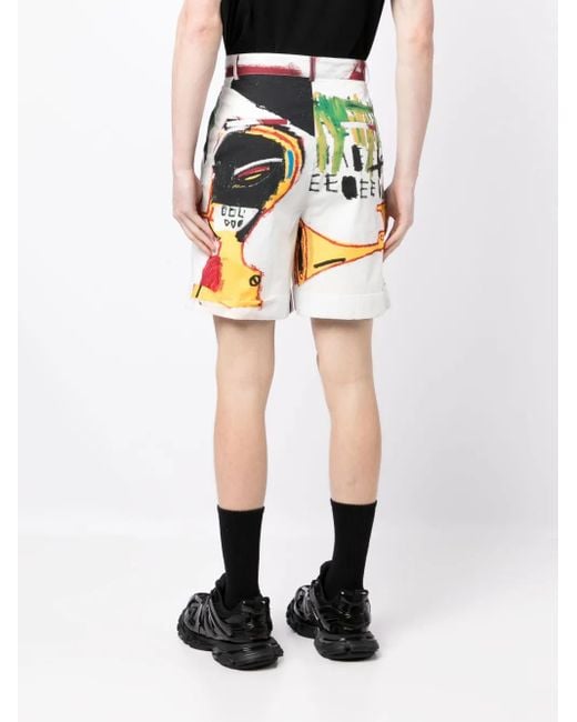Honey Fucking Dijon White Graphic-Print Cotton Shorts