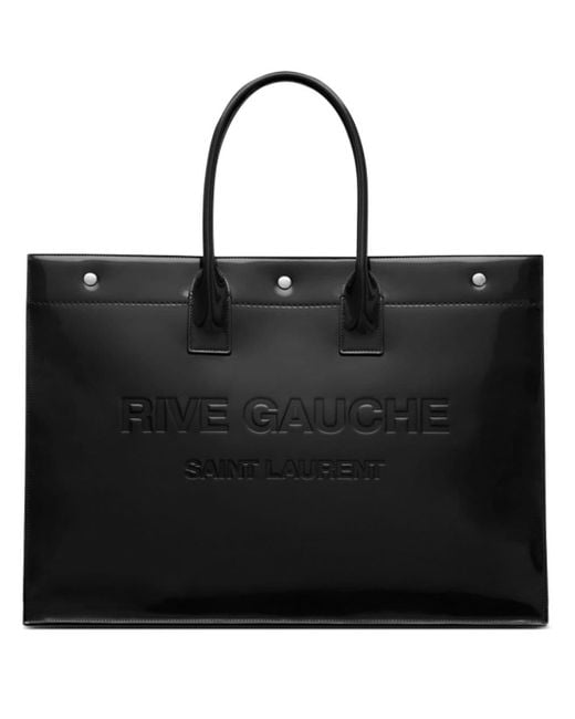 Saint Laurent Black Large Rive Gauche Tote Bag for men