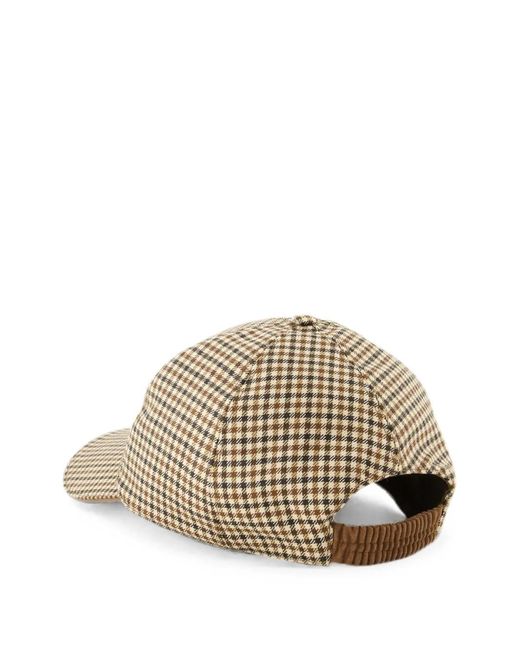 Moncler Natural Check Wool Baseball Cap for men