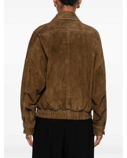 Nour Hammour Brown Dalma Suede Jacket